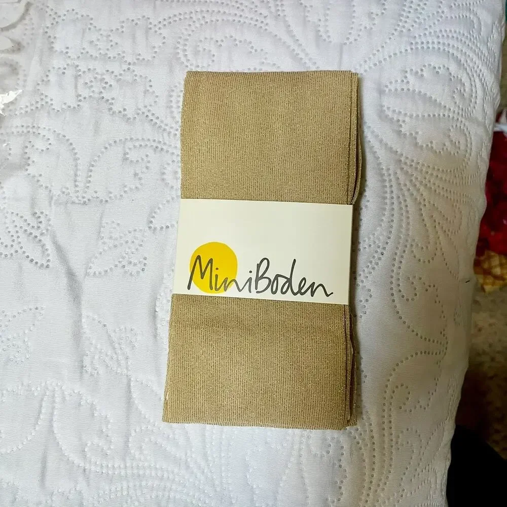 NWT Mini Boden Gold Sparkle Tights Size M